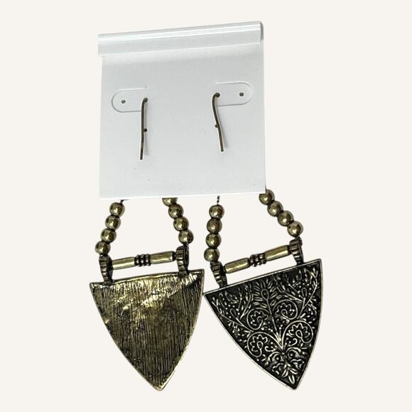 Neiman Marcus Antique Gold Statement Necklace & Earrings Set NWOT / NWT - Picture 4 of 6